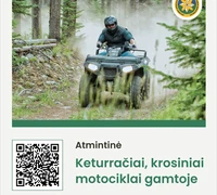 Gamta nėra trasa: aplinkosaugininkai keturračių vairuotojus ragina laikytis taisyklių ir neniokoti gamtos – parengta atmintinė